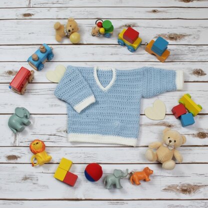 273-V Neck Jumper Pullover Crochet Pattern #273