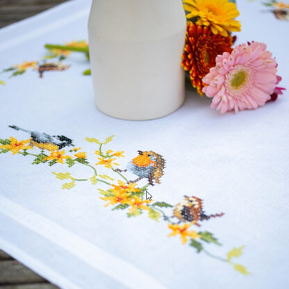 Vervaco Songbirds Embroidery Tablecloth Kit - 32in x 32in (80cm x 80cm ...