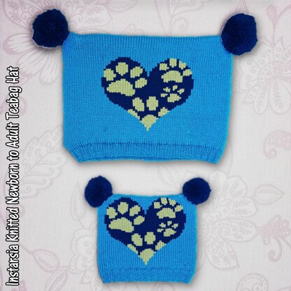 Intarsia - Heart of Paw Prints - Chart Only