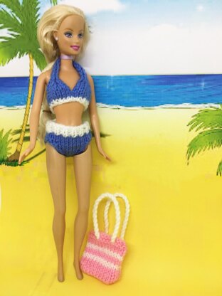 Barbie: swimwear, towel, bag, unicorn rubber ring