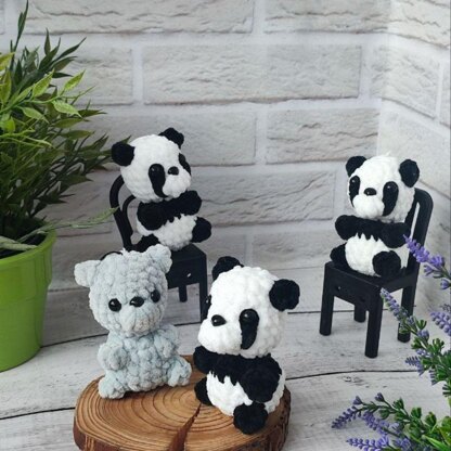 Crochet pattern Mini panda plushie