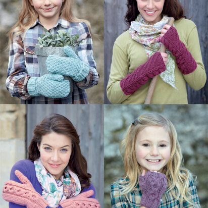 Wrist Warmers and Mittens in Hayfield Aran with Wool 100g - 7125 - Downloadable PDF