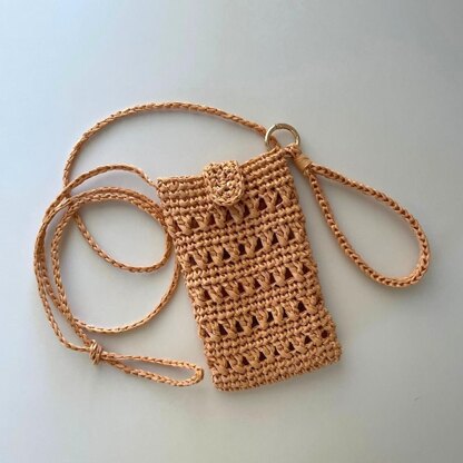 Raffia cell phone bag