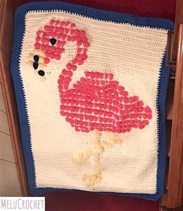 Flamingo bobble Stitch pattern by Melu Crochet