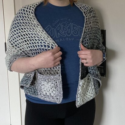 Cathy Mesh Pocketed Shawl