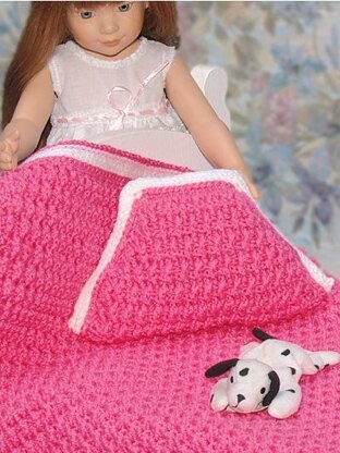 Cozy Post Stitch Doll Afghan & Pillow Set