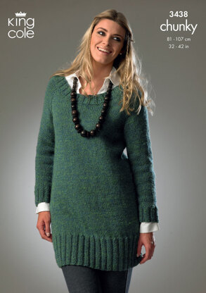 Sweater & Cardigan in King Cole Big Value Chunky - 3438