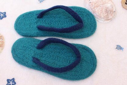 Summer Flippers - Felted Flip-Flop Slippers