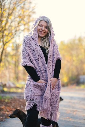 Diamond Ivy Hood Pocket Shawl