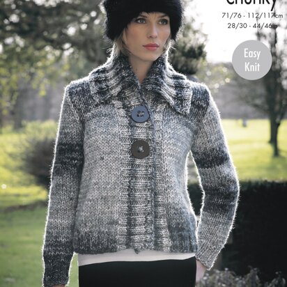Jacket & Sweater in King Cole Super Chunky - 4288 - Downloadable PDF