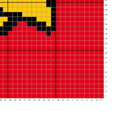 Red Bird Square Blanket 60x60 Grid Intarsia Crip C2C Crochet Tutorial