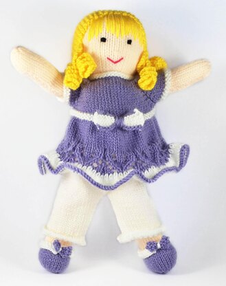 Molly knitted doll with teddy bear 19018