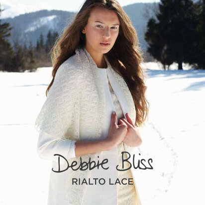 Snowflake Shawl - Knitting with Crochet Pattern For Women in Debbie Bliss Rialto Lace by Debbie Bliss