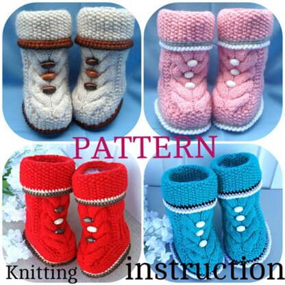 Knitting PATTERN Baby Girl Baby Booties Mulan