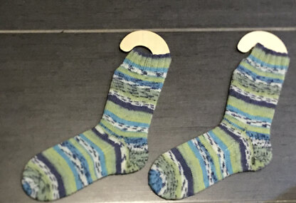 Green Blue Plain Socks