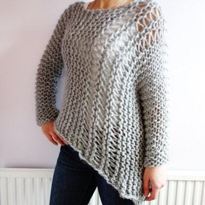 Funky Bulky Asymmetrical Sweater - knitting pattern