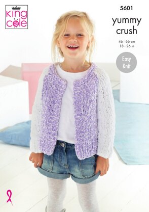 Cardigans in King Cole Yummy Crush - 5601 - Downloadable PDF