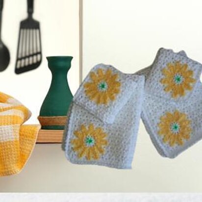 Flower Dish cloth and towel set