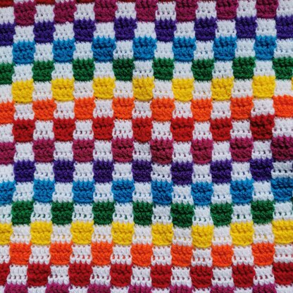 Chequered rainbow blanket