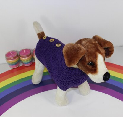 Back Button Up Garter Stitch Dog Coat