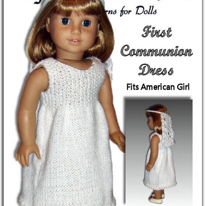 First Communion Dress, Fits American Girl Doll 107