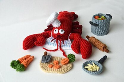 Monsieur the Lobster Chef Amigurumi Pattern