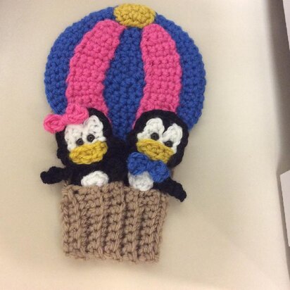 Hot Air Balloon and Penguin Applique