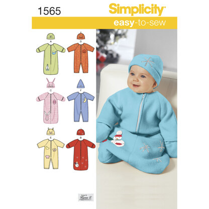 Simplicity Babies' Bunting, Romper and Hats 1565 - Sewing Pattern