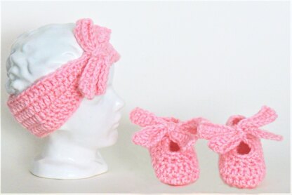 Easy Baby Girl Headband and Slippers # 375