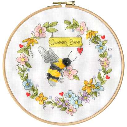 Bothy Threads Queen Bee Cross Stitch Kit - 17.5cm circle
