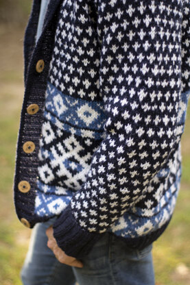 Men's Cardigan Switchback in Universal Yarn Deluxe Worsted - Downloadable PDF