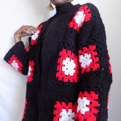 Kaleidoscope granny square cardigan