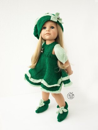Outfit Elf for doll 16-18"  knitting flat