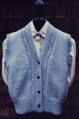 Mari Sweaters MS 131 Cabled V Neck Vest