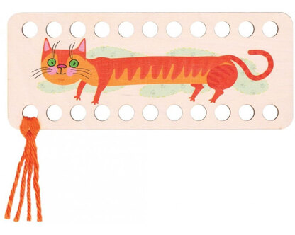 RTO Yarn Holder - Rectangular Printed Cat Orange