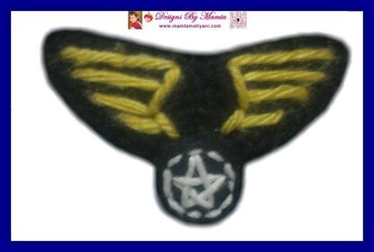 Crochet Applique Pattern Military Wings Badge Emblem