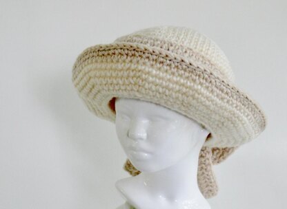 Girl Womens Curved Wide Brim Sun Hat