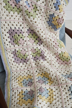 Patchwork Crochet Blanket - Crochet Pattern For Home in Debbie Bliss Dulcie by Debbie Bliss