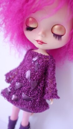 Airy Fairy tunic dress and vinyl skirt for 12" Blythe, Middie Blythe and Monster High dolls