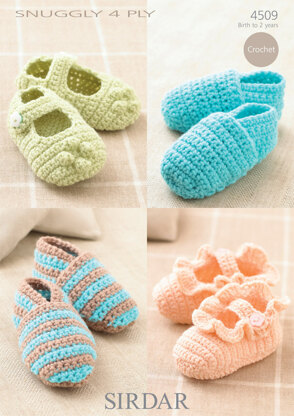 Shoes in Sirdar Snuggly 4 Ply 50g - 4509 - Downloadable PDF