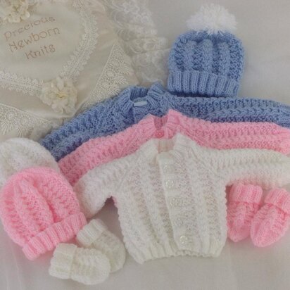 Pattern 54 Babies Cosy Cardigan Set - Sizes: Early Baby & 0-3 Months