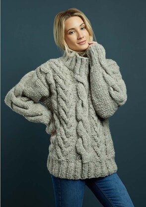 Georgia Sweater in Rowan Brushed Fleece - Downloadable PDF