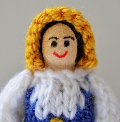 Finland National Costume Peg Doll Knitting Pattern