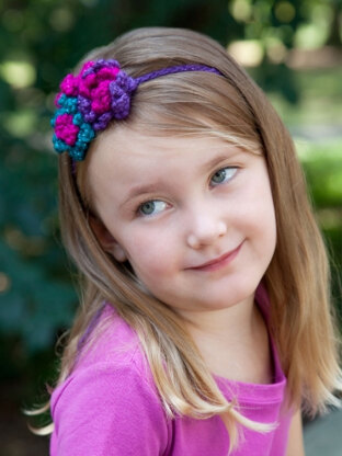 Flower Headband in Caron Simply Soft Party - Downloadable PDF