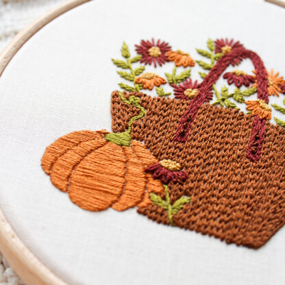 Autumn Basket - The Perfect Beginner Downloadable Embroidery Pattern