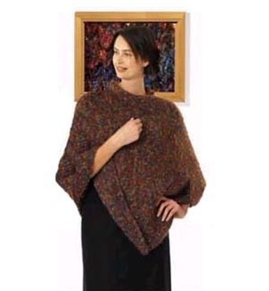 Split Collar Poncho in Lion Brand Moonlight Mohair - 40530-MM