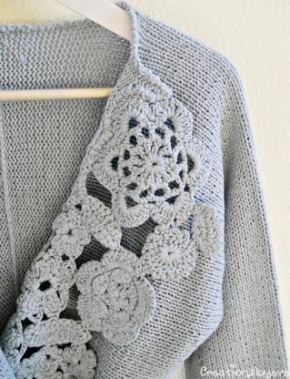 Silk knitted jacket with crochet embellishments