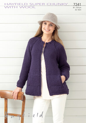 Coat in Hayfield Super Chunky with wool - 7241 - Downloadable PDF