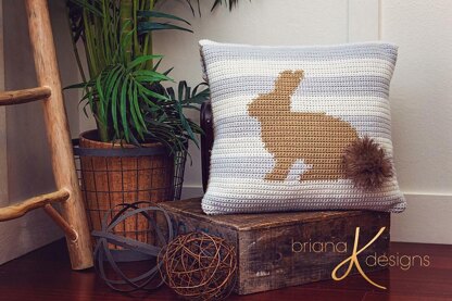 Fluffy Bunny Crochet Pillow Cover