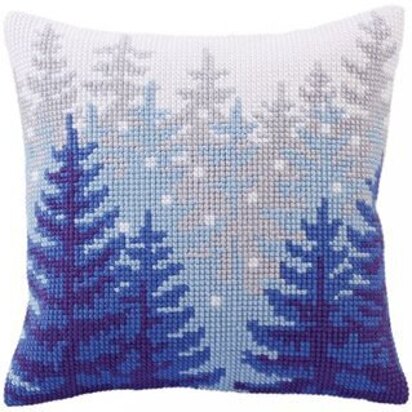 Collection D'Art Winter Forest Cross Stitch Cushion Kit - 40cm x 40cm